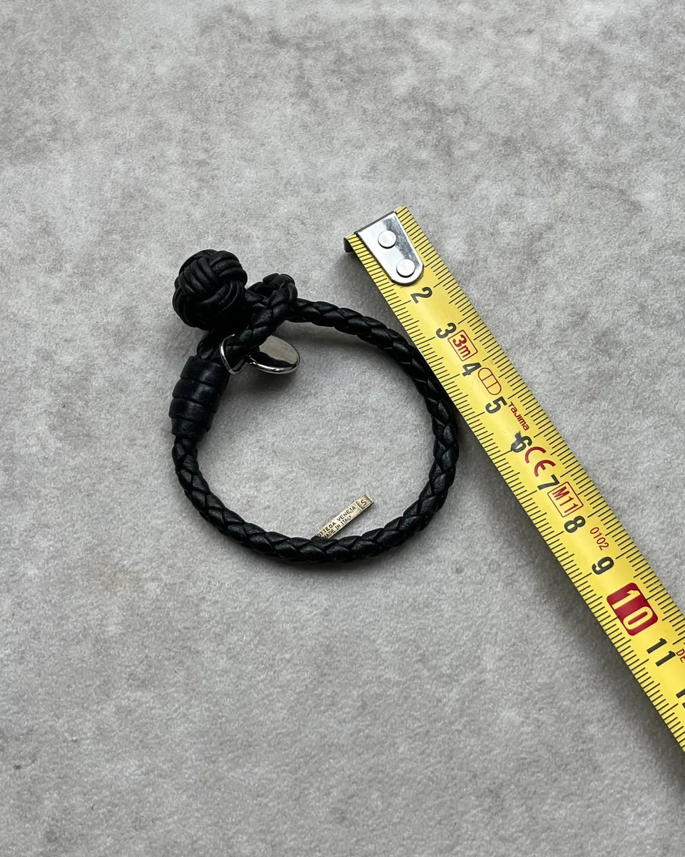 Bottega Veneta Black Leather Woven Bracelet bJppAtW 6