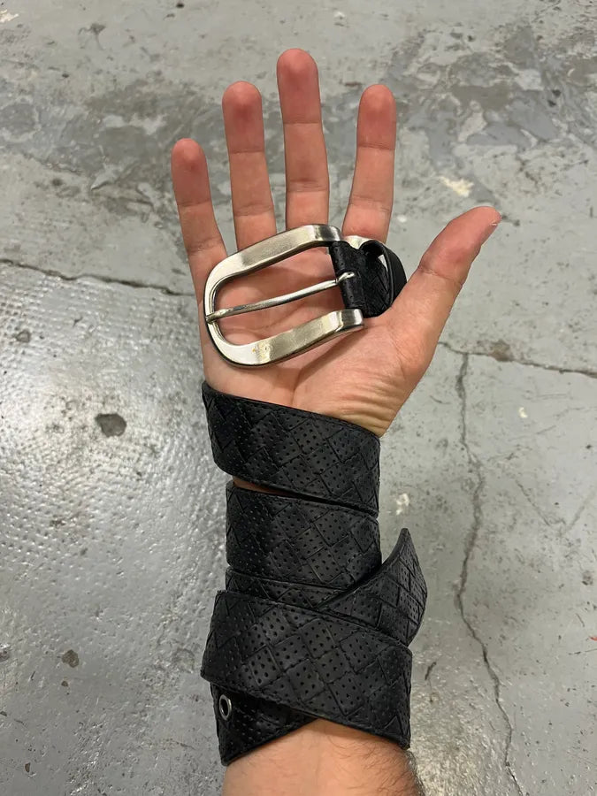 Bottega Veneta Black Perfored Leather Belt kvUEnmG 0