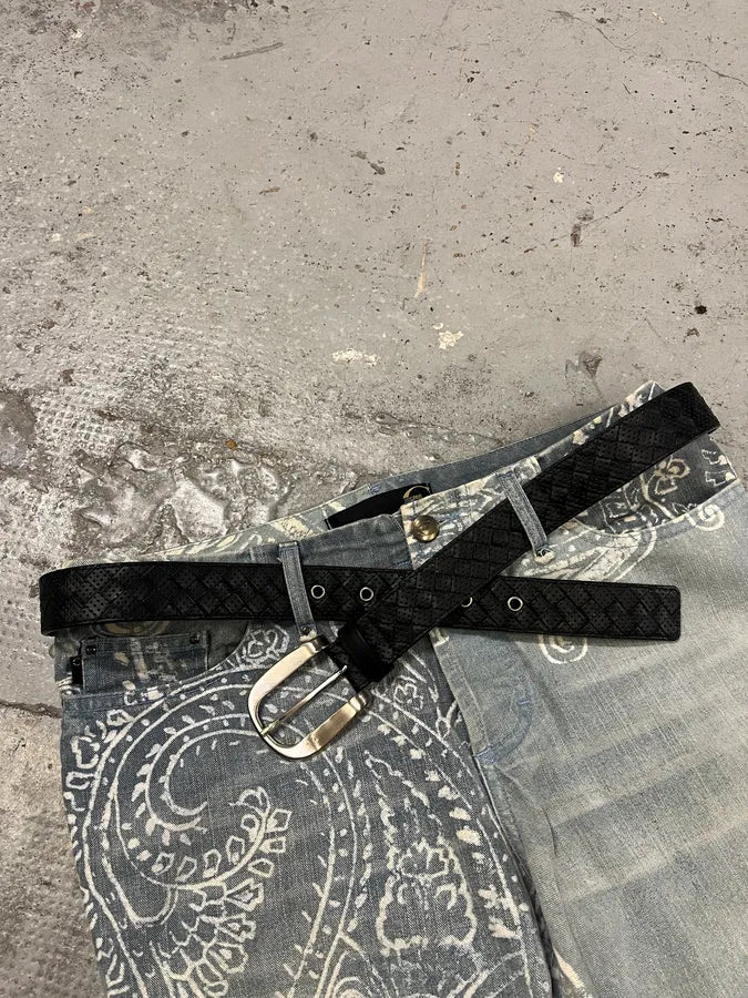 Bottega Veneta Black Perfored Leather Belt kvUEnmG 1