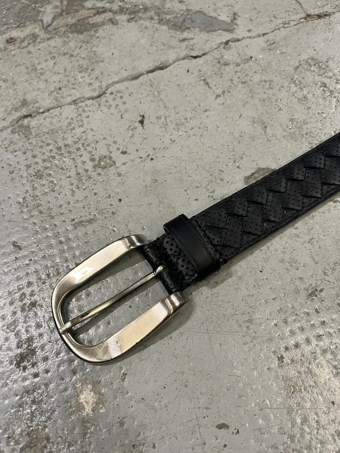 Bottega Veneta Black Perfored Leather Belt kvUEnmG 5