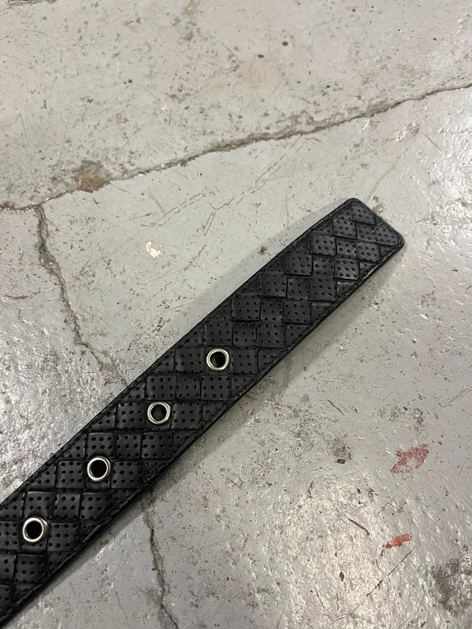 Bottega Veneta Black Perfored Leather Belt kvUEnmG 6