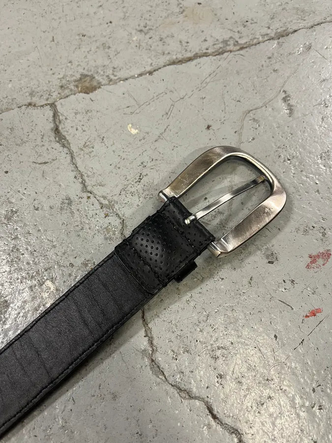 Bottega Veneta Black Perfored Leather Belt kvUEnmG 7