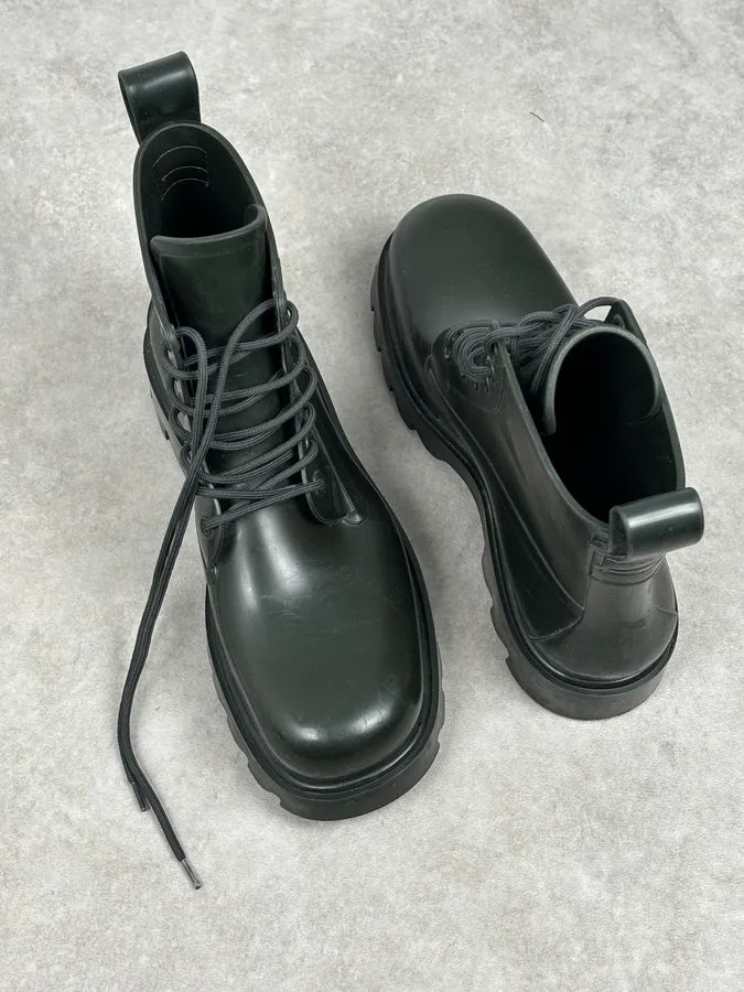 Bottega Veneta Dark Green Leather Rubber Lace-Up Boots nkjfcCR 12
