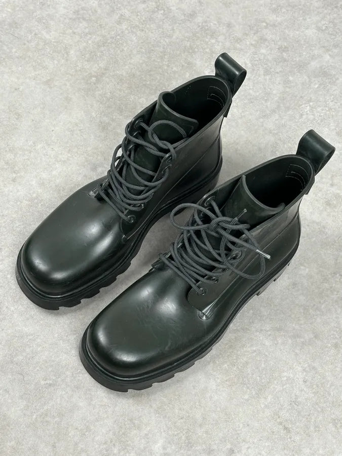 Bottega Veneta Dark Green Leather Rubber Lace-Up Boots nkjfcCR 4