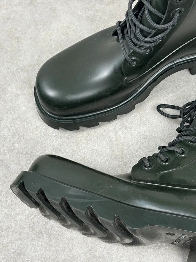 Bottega Veneta Dark Green Leather Rubber Lace-Up Boots nkjfcCR 7