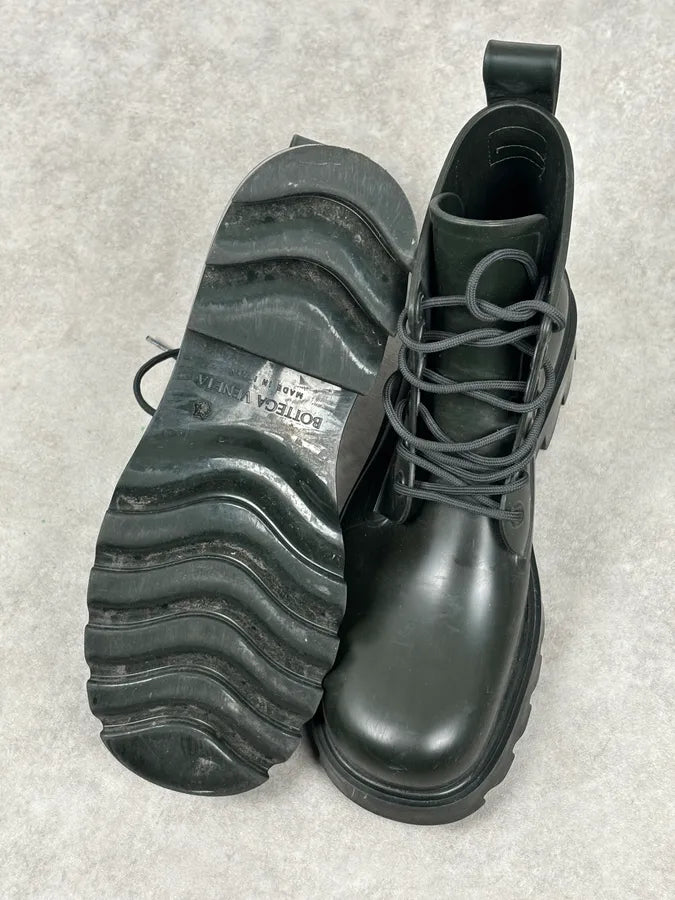 Bottega Veneta Dark Green Leather Rubber Lace-Up Boots nkjfcCR 9