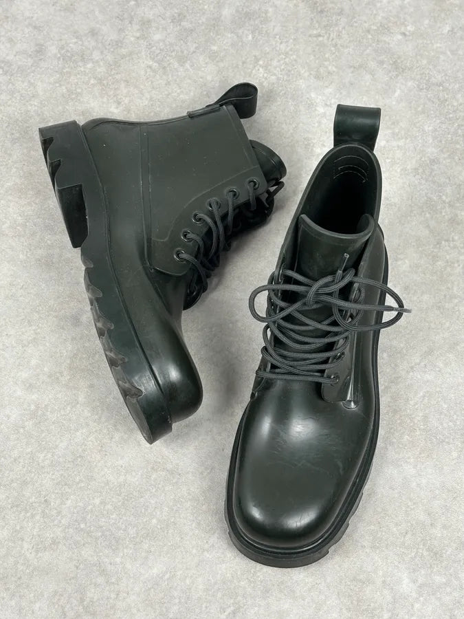 Bottega Veneta Dark Green Leather Rubber Lace-Up Boots nkjfcCR 6