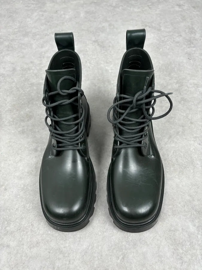 Bottega Veneta Dark Green Leather Rubber Lace-Up Boots nkjfcCR 3