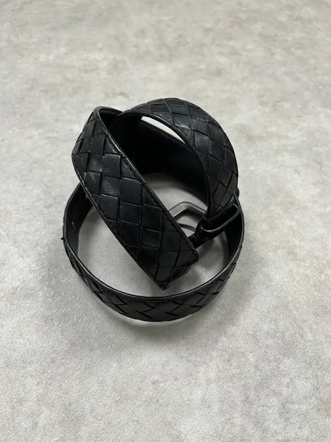 Bottega Veneta Black Woven Leather Belt xMBFfgK 2