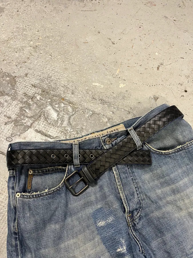 Bottega Veneta Black Woven Leather Belt gOGtcpW 0