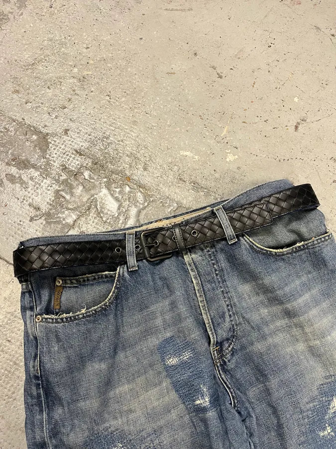 Bottega Veneta Black Woven Leather Belt gOGtcpW 2
