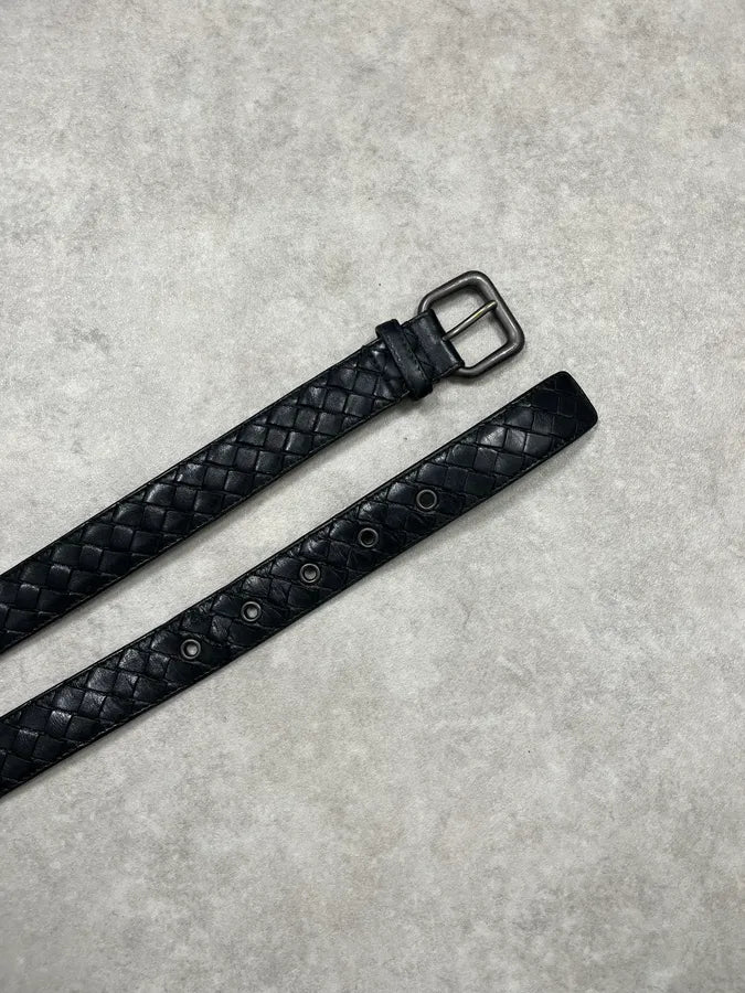 Bottega Veneta Black Woven Leather Belt xMBFfgK 3