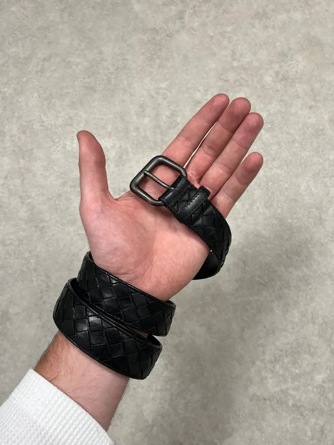 Bottega Veneta Black Woven Leather Belt xMBFfgK 1