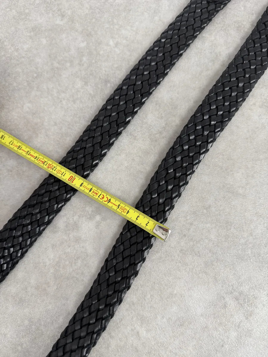 Bottega Veneta Black Woven Leather Belt kumcHaK 1