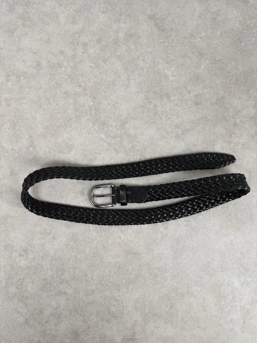 Bottega Veneta Black Woven Leather Belt kumcHaK 5