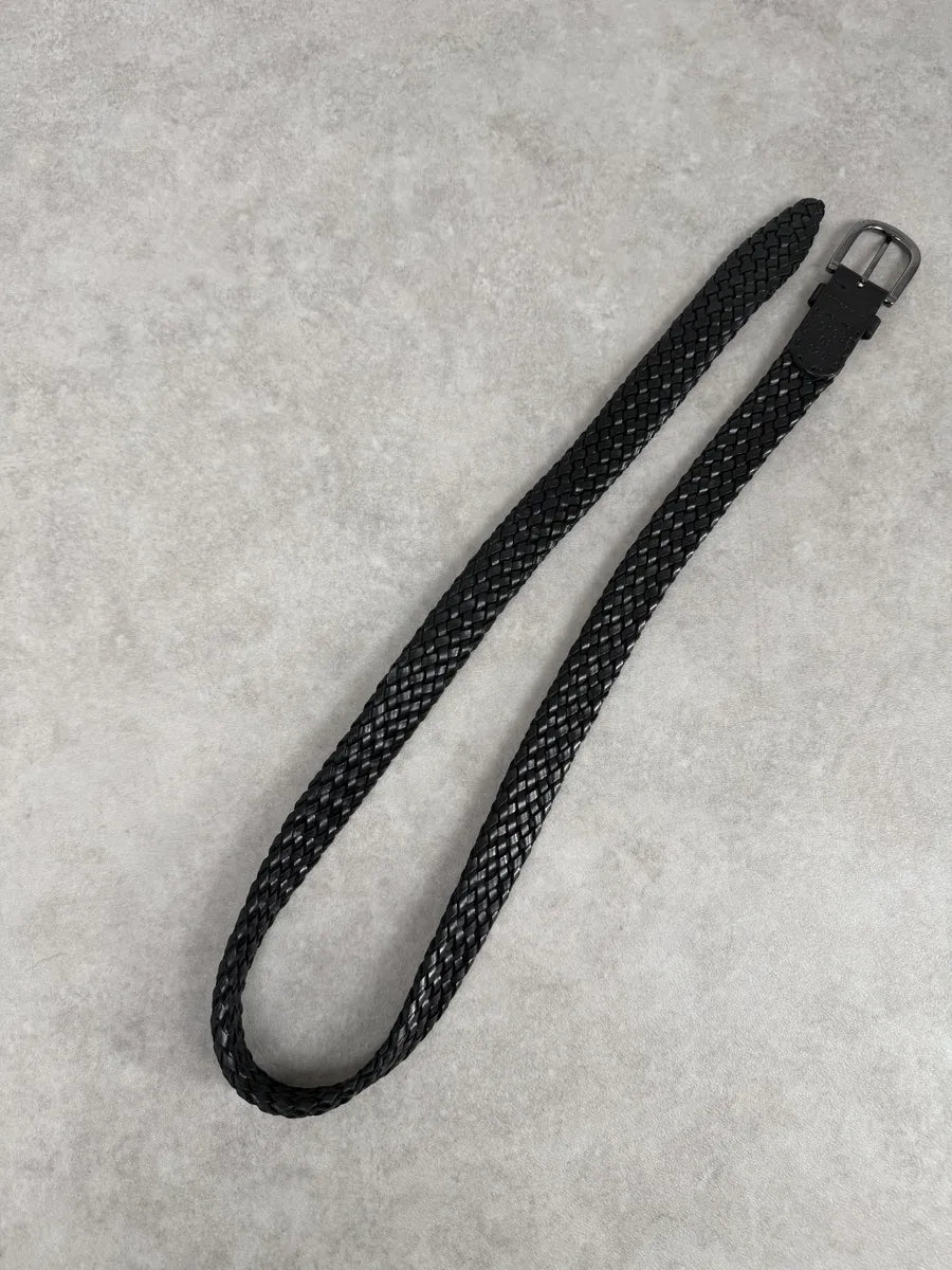 Bottega Veneta Black Woven Leather Belt kumcHaK 6