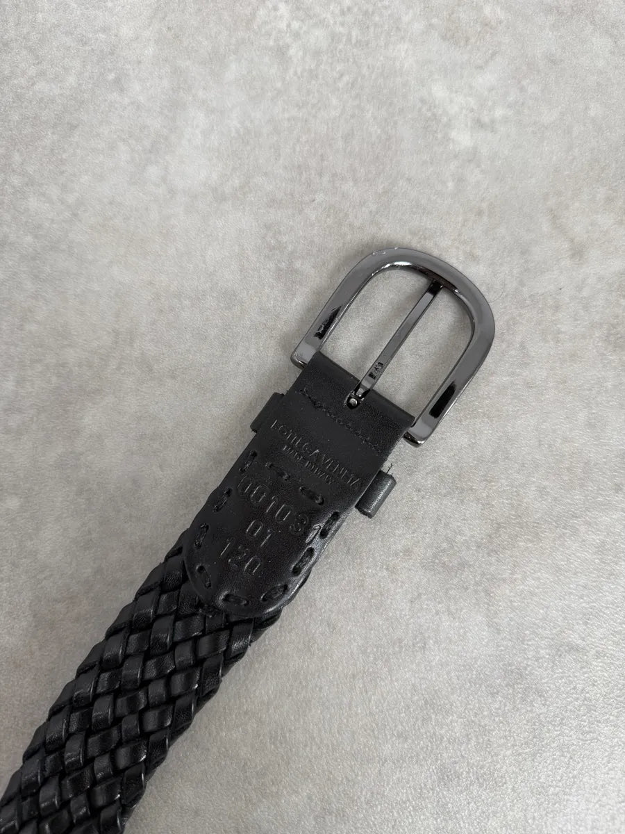 Bottega Veneta Black Woven Leather Belt kumcHaK 7