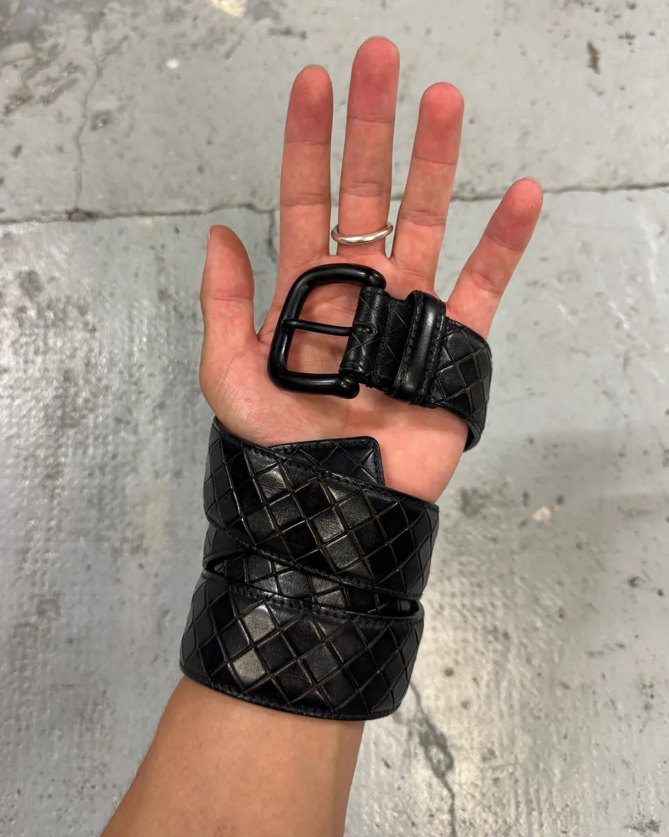 Bottega Veneta Black Woven Leather Belt lmmPBnj 0