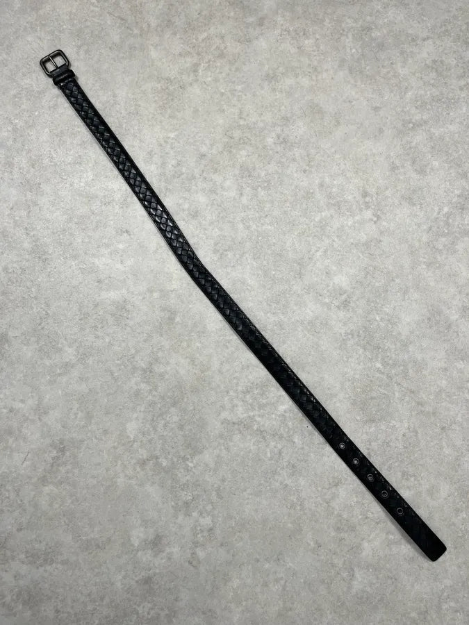Bottega Veneta Black Woven Leather Belt xMBFfgK 7