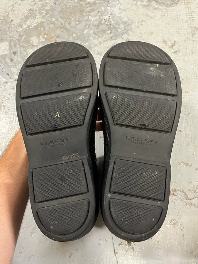 Bottega Veneta Black Woven Leather Boots wCOJeqL 8