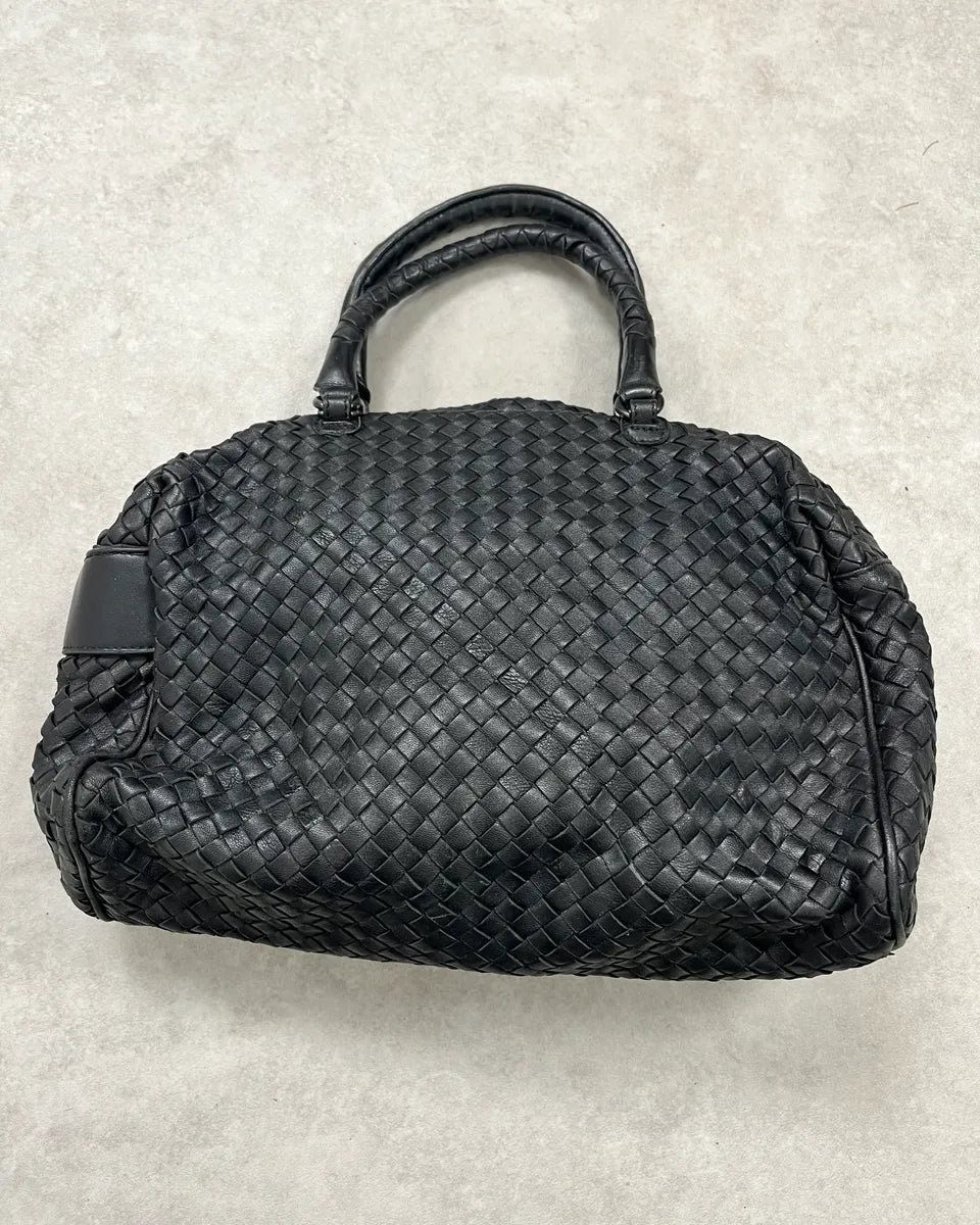 Bottega Veneta Black Woven Leather Handle Bag EGrGpDB 1