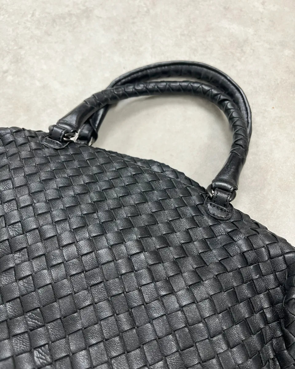 Bottega Veneta Black Woven Leather Handle Bag EGrGpDB 3