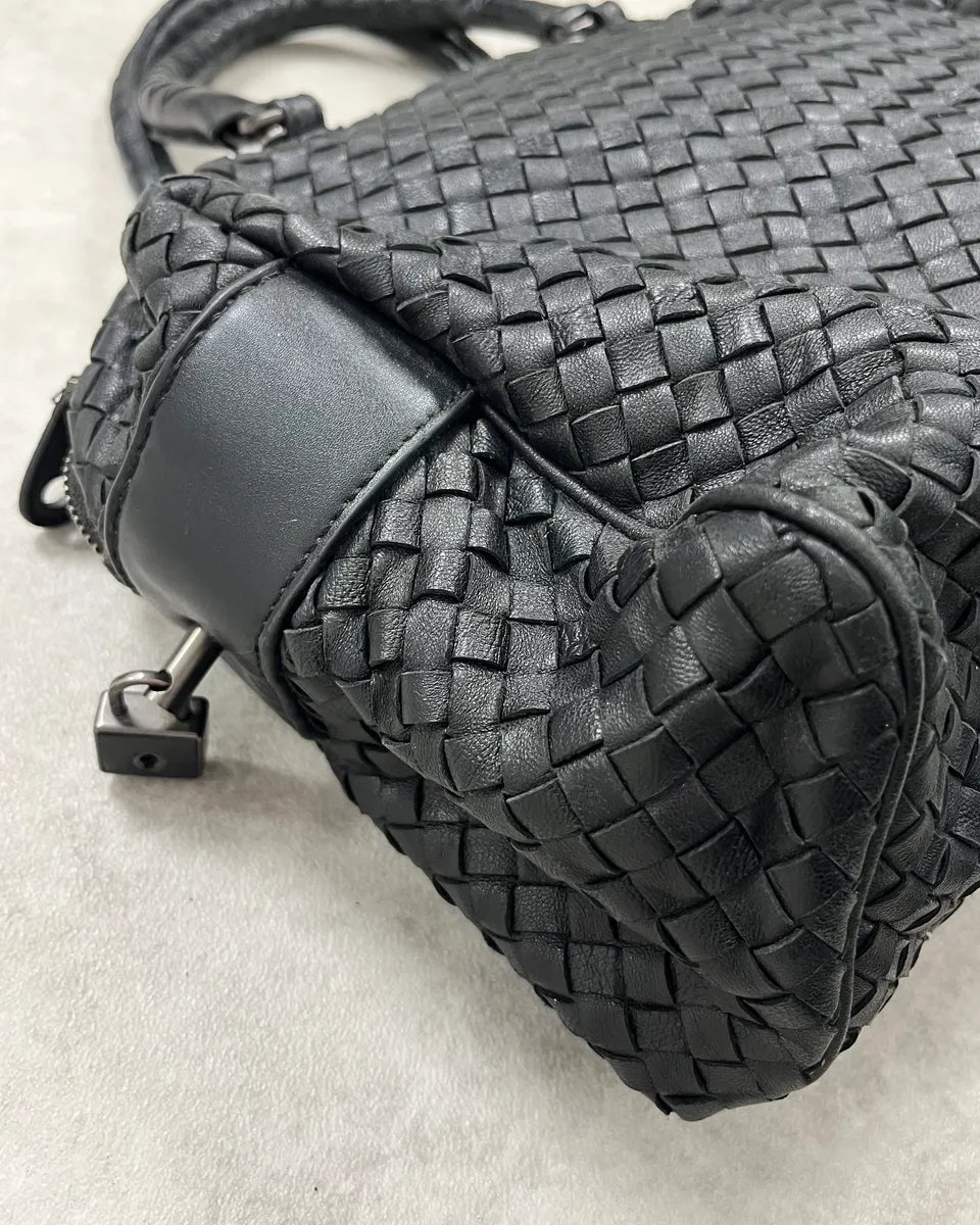 Bottega Veneta Black Woven Leather Handle Bag EGrGpDB 4