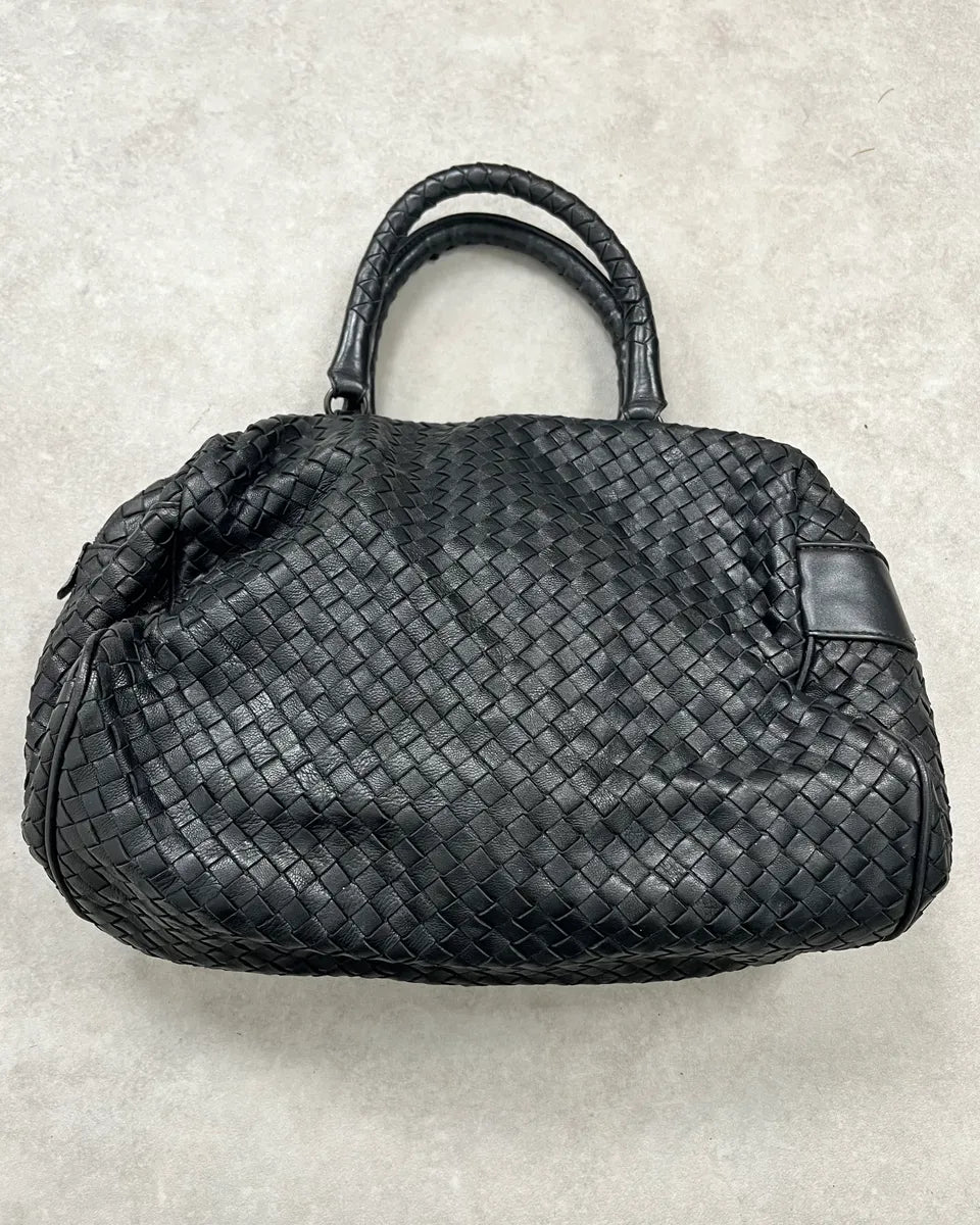 Bottega Veneta Black Woven Leather Handle Bag EGrGpDB 6