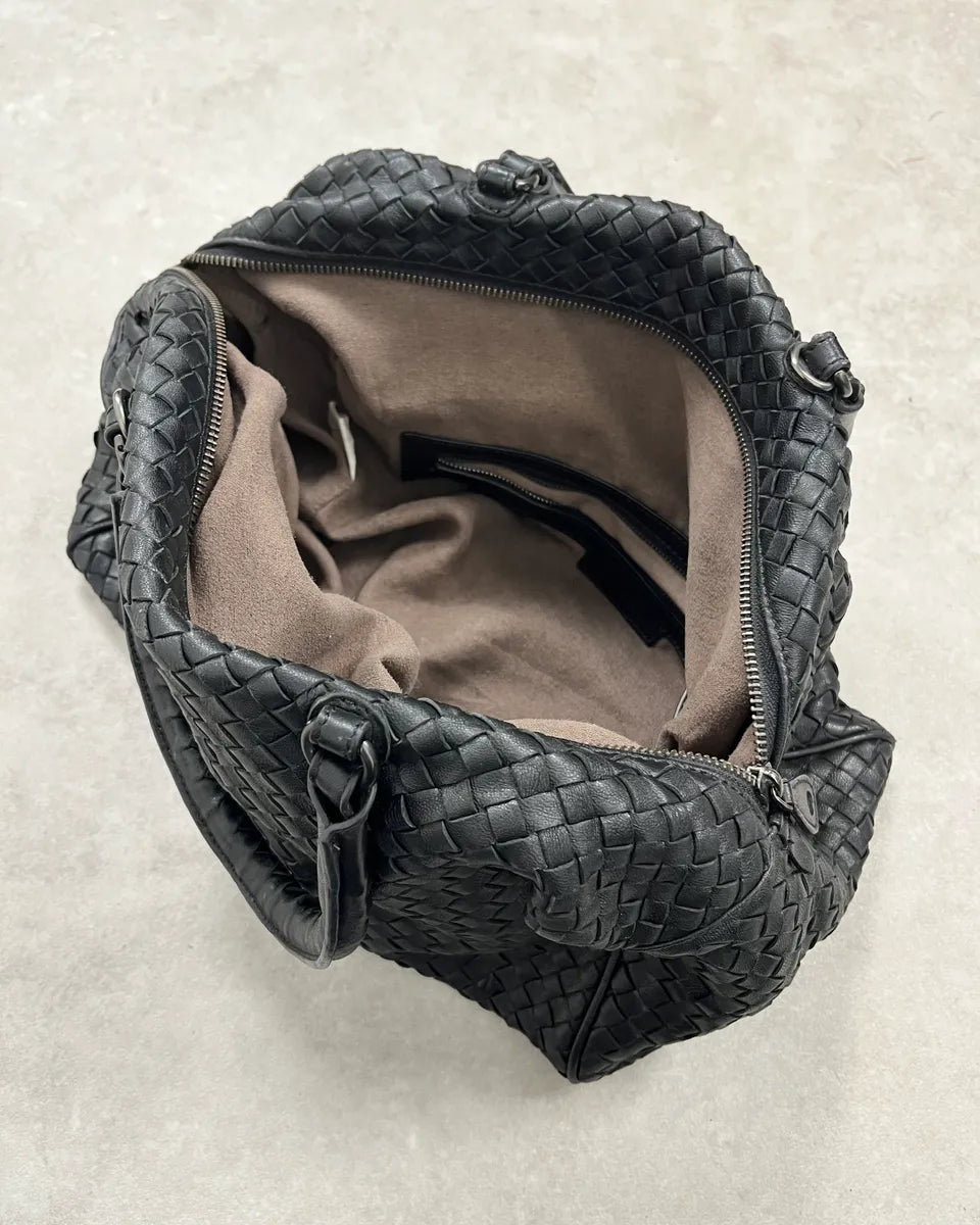 Bottega Veneta Black Woven Leather Handle Bag EGrGpDB 7
