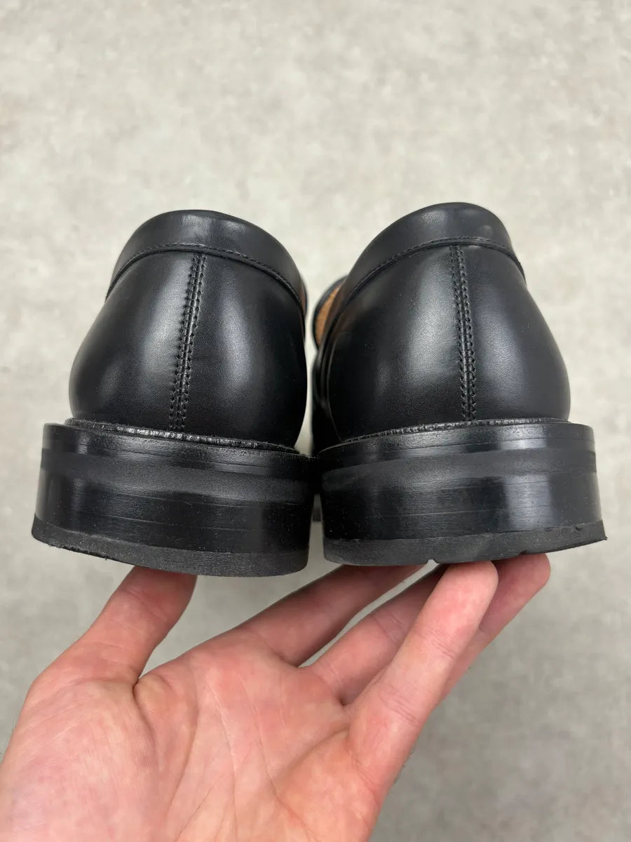 Bottega Veneta Black Woven Leather Loafers VJClksh 5