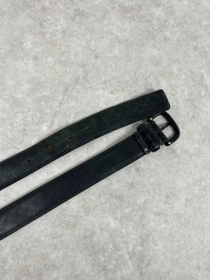 Bottega Veneta Black Woven Leather Premium Belt AiBYpwm 2