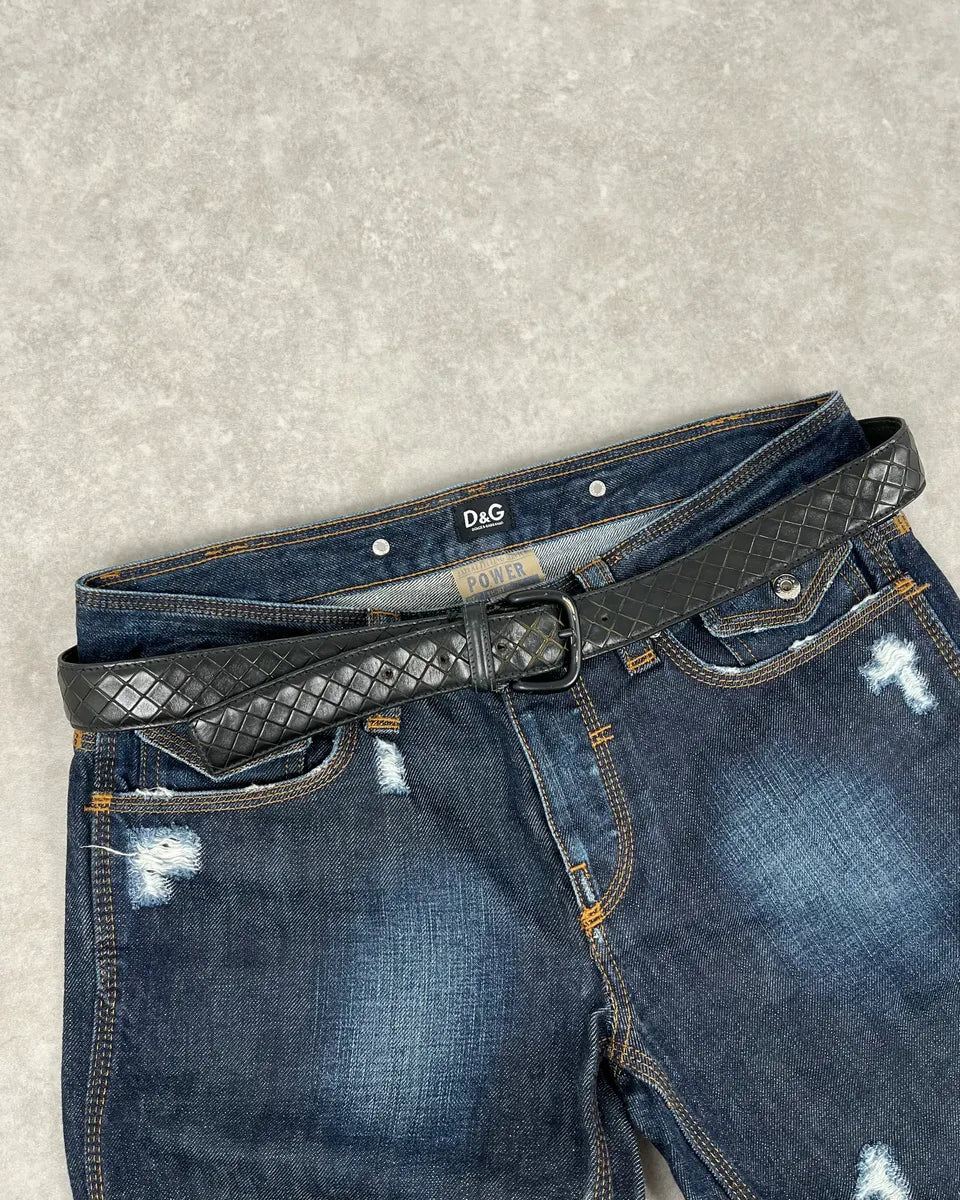 Bottega Veneta Black Woven Leather Premium Belt AiBYpwm 0