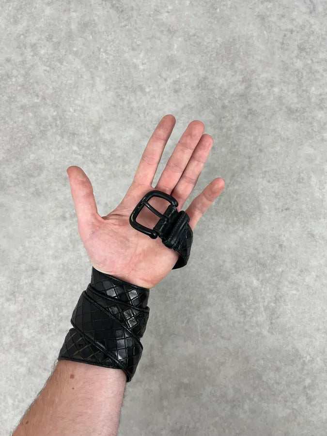 Bottega Veneta Black Woven Leather Premium Belt AiBYpwm 1