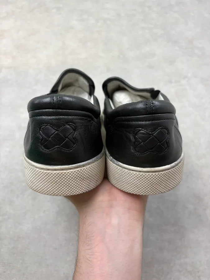 Bottega Veneta Black Woven Leather Slip-On Shoes LGifTXV 6