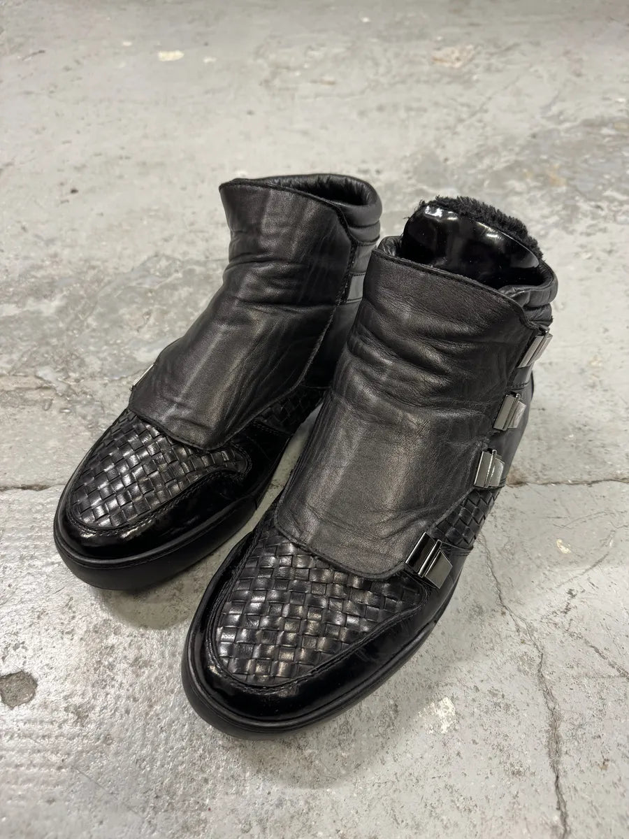 Bottega Veneta Black Woven Sneakers skcDovD 10