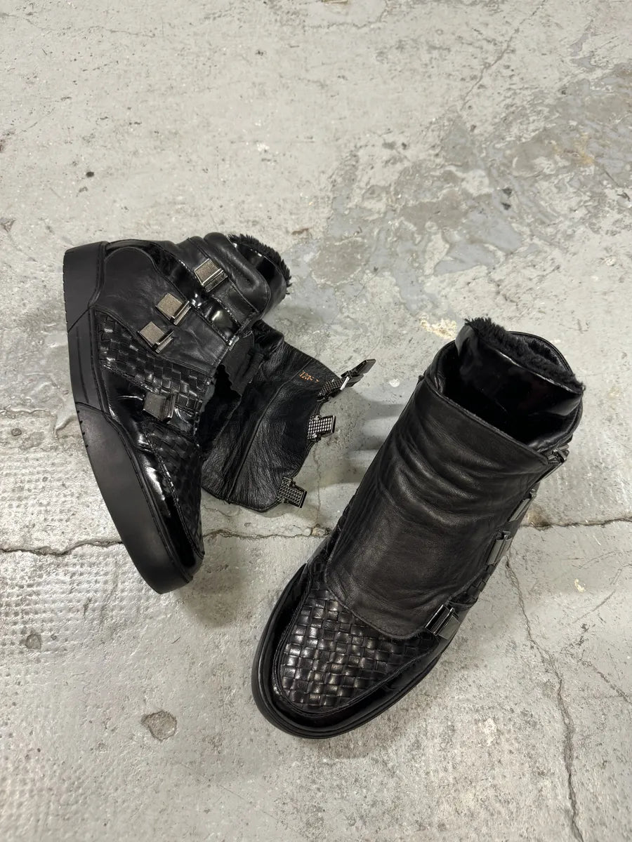 Bottega Veneta Black Woven Sneakers skcDovD 2