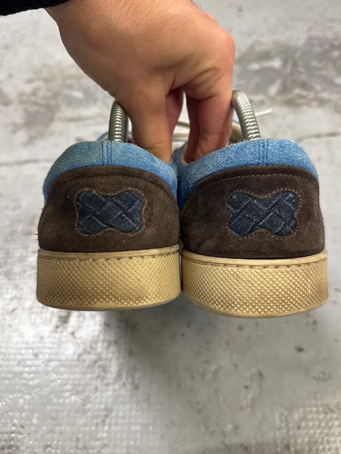 Bottega Veneta Blue Intrecciato Contrast Suede Low Sneakers eUulYae 8