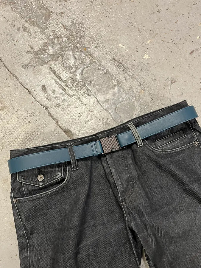 Bottega Veneta Blue Leather Tactical Belt DLyruTs 0