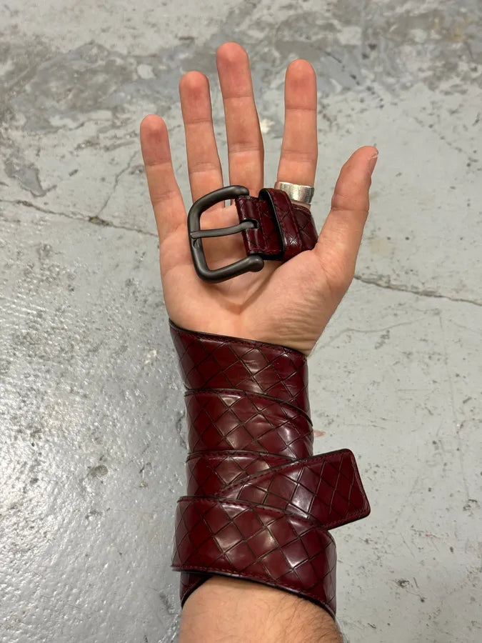 Bottega Veneta Bordeaux Leather Belt KgtPtrh 0