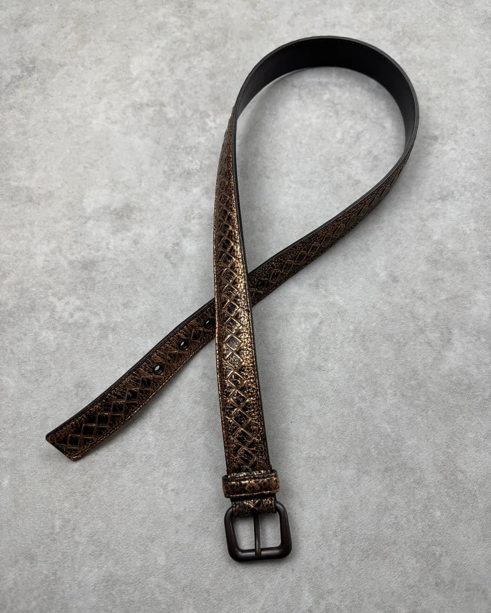 Bottega Veneta Bronze Leather Intrecciato Belt gyLRMmp 0