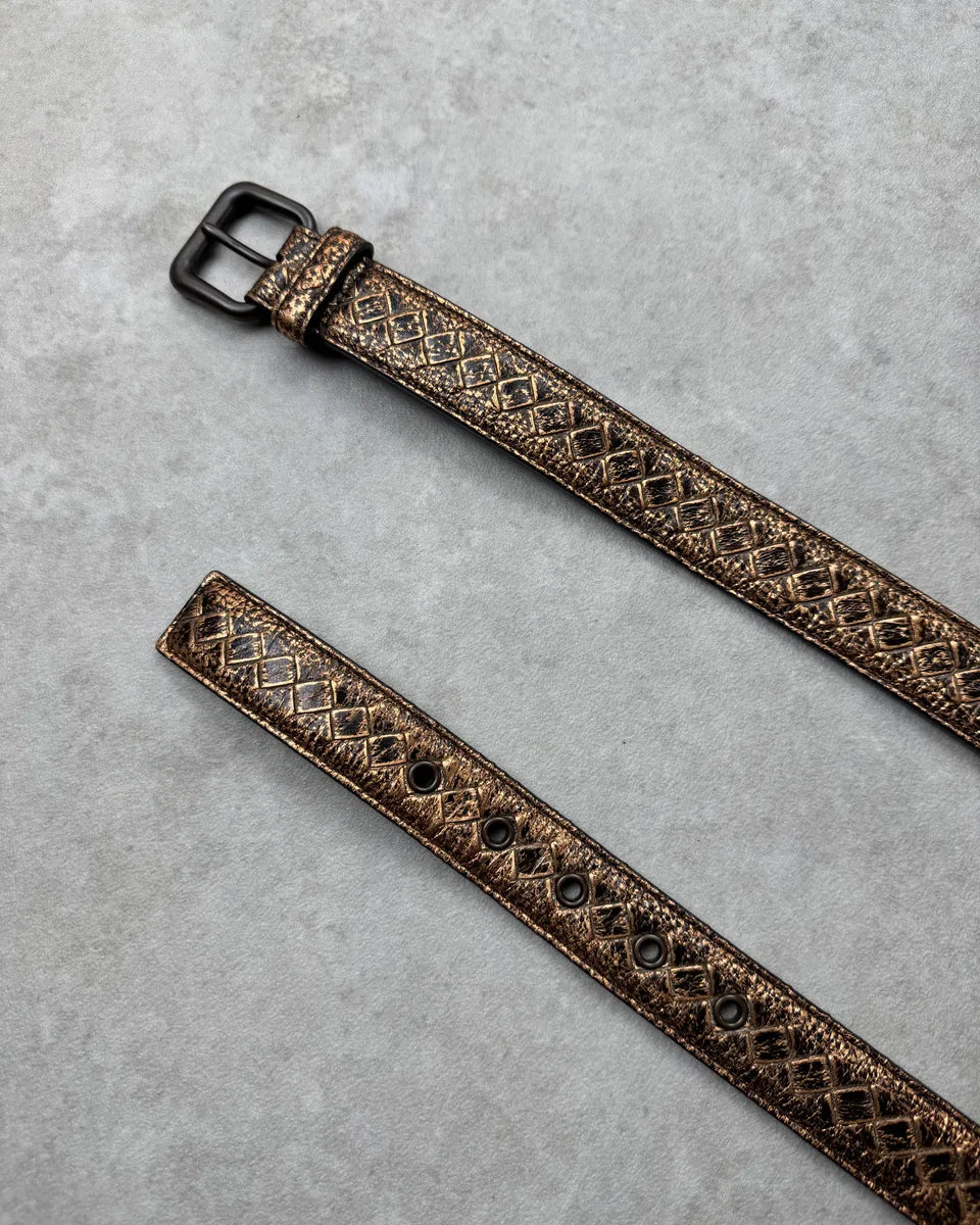 Bottega Veneta Bronze Leather Intrecciato Belt gyLRMmp 3