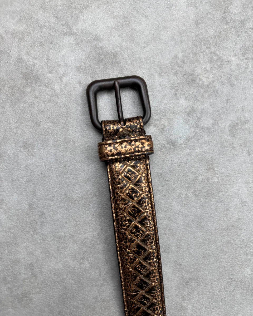Bottega Veneta Bronze Leather Intrecciato Belt gyLRMmp 4
