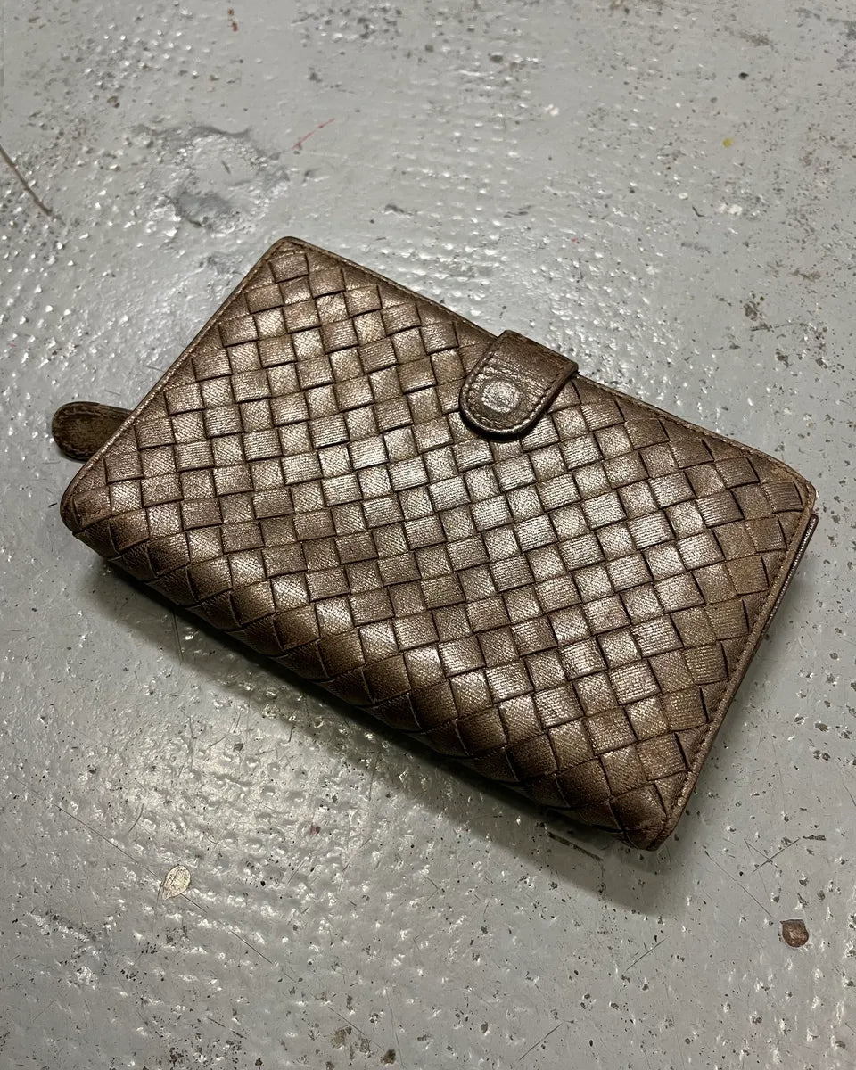 Bottega Veneta Bronze Leather Intrecciato Wallet UeiUpPr 0