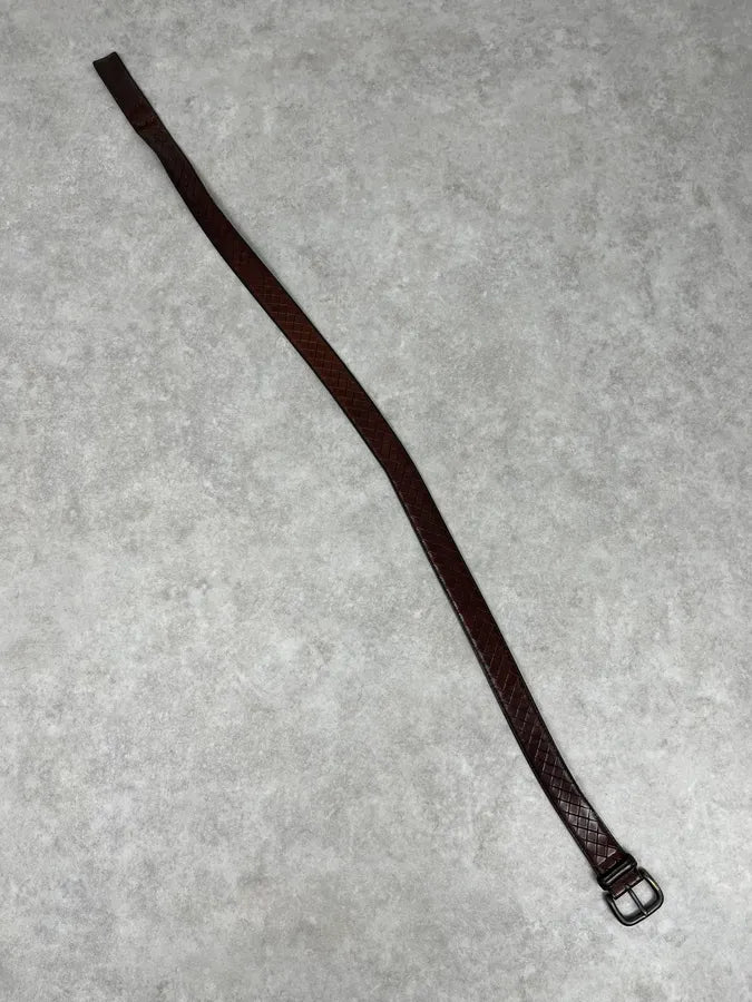 Bottega Veneta Brown Intrecciato Woven Leather Belt  ePWhKal 7