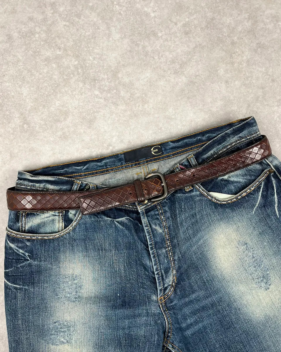 Bottega Veneta Brown Intrecciato Woven Leather Belt  ePWhKal 0