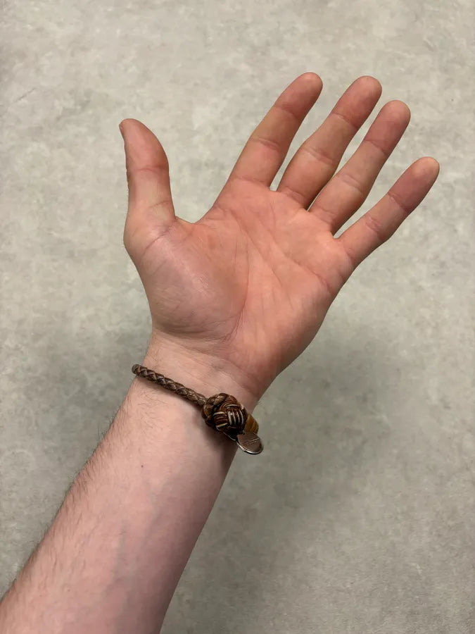 Bottega Veneta Brown Leather Braided Bracelet iBHQBgg 2