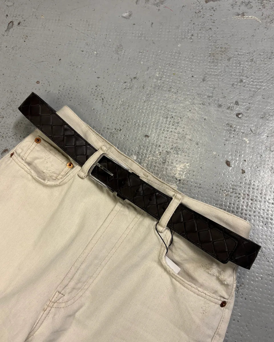 Bottega Veneta Brown Leather Intrecciato Belt rsYjOFQ 1