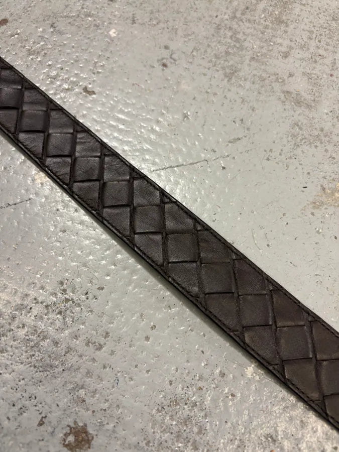 Bottega Veneta Brown Leather Intrecciato Belt rsYjOFQ 3