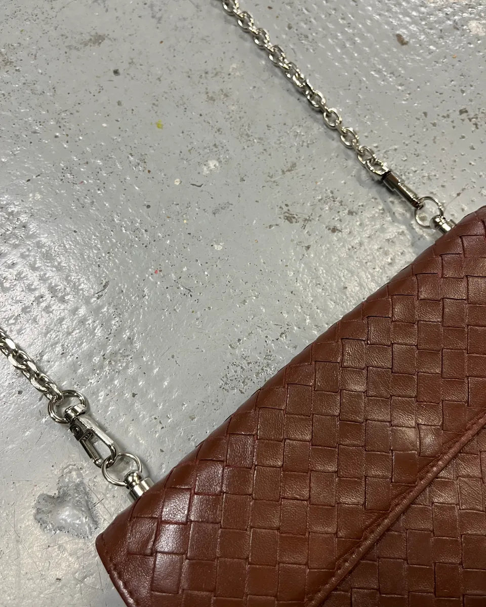 Bottega Veneta Brown Leather Intrecciato Wallet Bag awmzpJa 4