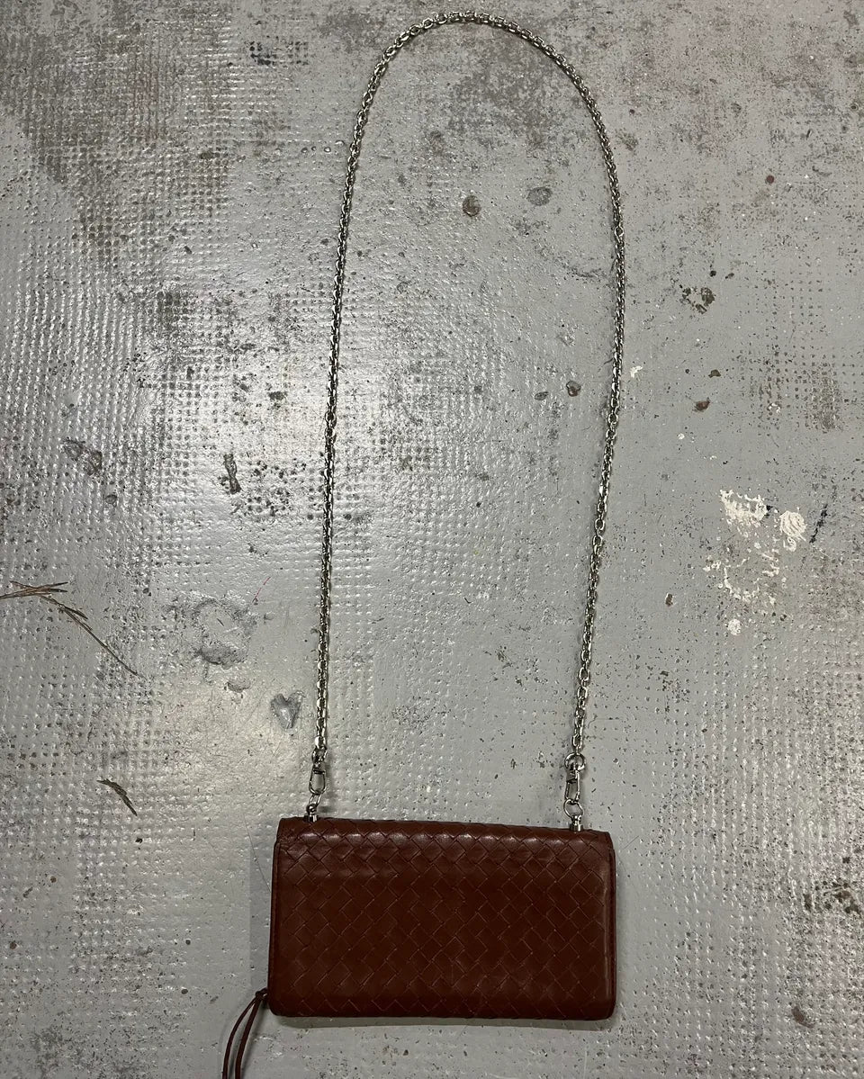 Bottega Veneta Brown Leather Intrecciato Wallet Bag awmzpJa 6